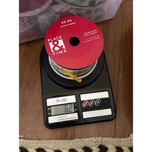 Holiday Pine Ribbon 2.5" X 8 Yds Snowflake Design By Place & Time Wrapping Gold - Picture 6 of 6